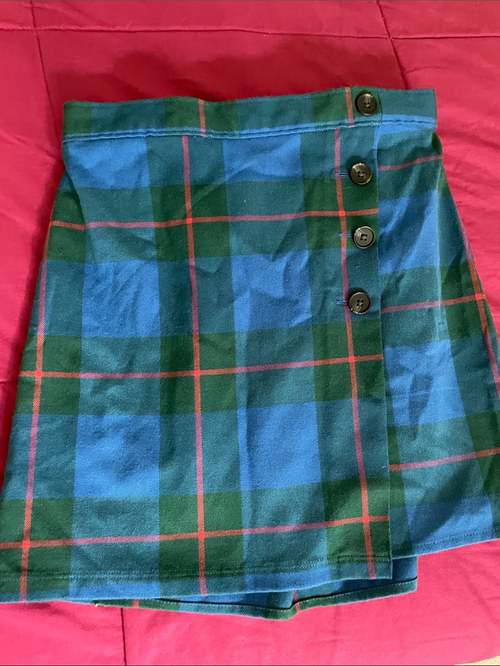SO blue plaid mini skirt size 3